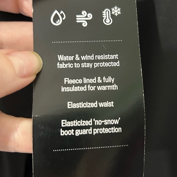 Children’s Place Snow Ski Pants Fleece Lined Water Resistant Size 14 NWT Black - Picture 7 of 8